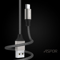 Кабель Aspor AC-11 USB – Micro 2.4A/1.2м- серый
