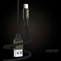 Кабель Aspor AC-11 USB – Micro 2.4A/1.2м- чорний