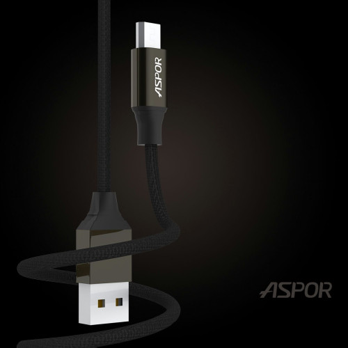 Кабель Aspor AC-11 USB – Micro 2.4A/1.2м- чорний