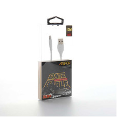 Кабель Aspor AC-03 USB – Type-C 2.1A/1м- белый