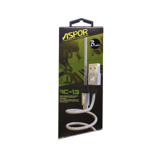 Кабель Aspor AC-13t USB – Type-C 2.4A/1.2м- черный