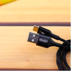 Кабель Aspor AC-13t USB – Type-C 2.4A/1.2м- черный