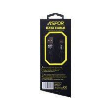 Кабель Aspor AC-13t USB – Type-C 2.4A/1.2м- черный