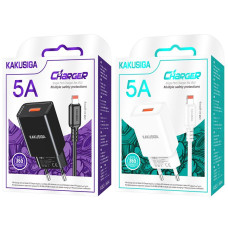 Зарядний пристрій Kakusiga KSC-1644 (1USB/5A) + USB кабель Lightning- білий