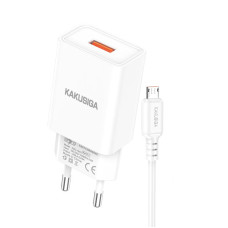 Зарядний пристрій Kakusiga KSC-1644 (1USB/5A) + USB кабель Micro- білий