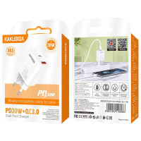 Зарядное устройство Kakusiga KSC-1639 (1USB/USB-C/30W) - белый