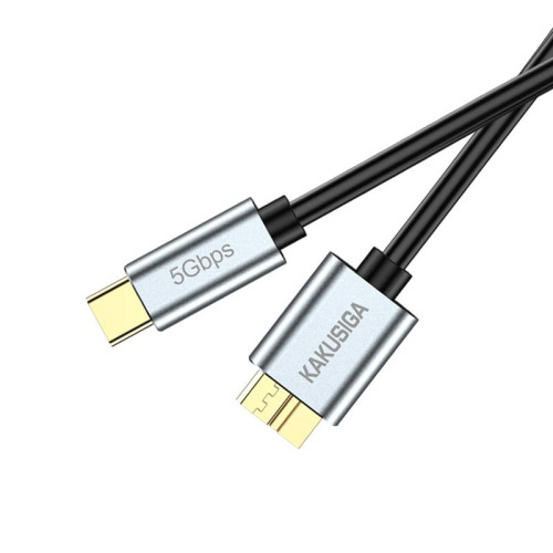 Дата кабель Type-C to Micro USB3.0 Kakusiga KSC-1528 (для HDD) 0.5м- чорний