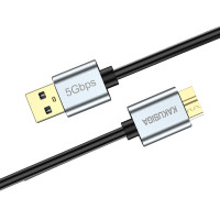 Дата кабель USB to Micro USB3.0 Kakusiga KSC-1527 (для HDD) 0.5м- чорний
