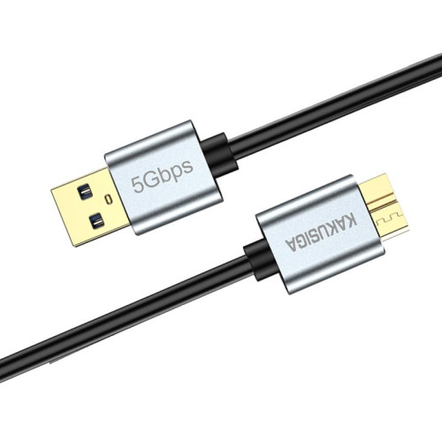 Дата кабель USB to Micro USB3.0 Kakusiga KSC-1527 (для HDD) 0.5м- чорний