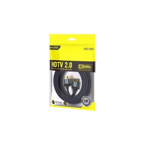 Кабель HDMI – HDMI 4K Kakusiga KSC-983 HDTV 2.0 (3м)- чорний