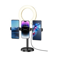 Настільна USB Кільцева LED Лампа Kakusiga KSC-1514 для прямих ефірів та стримів- чорний