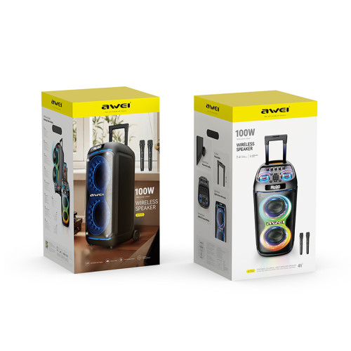 Bluetooth колонка-караоке Awei KT-33 (100W)- черный