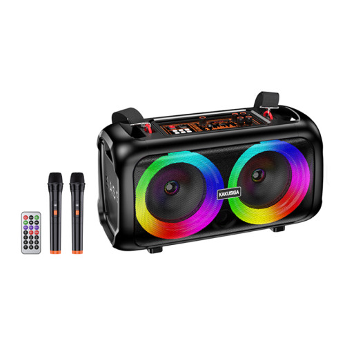 Bluetooth колонка-караоке Kakusiga KK-6203 Colorful Light- черный