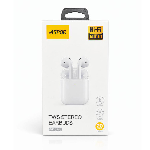Bluetooth наушники Aspor A616 Pro- белый