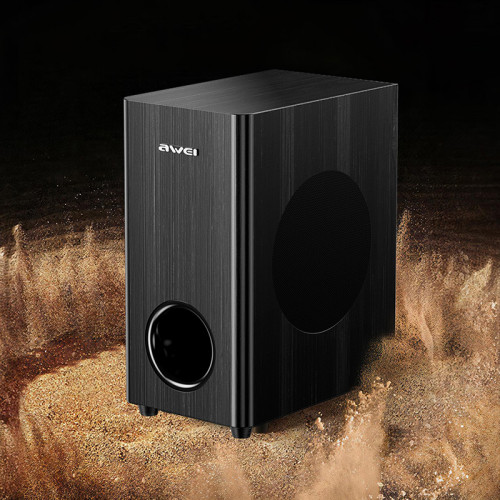 Домашний кинотеатр с караоке-саундбаром + сабвуфером Awei KT22 (пульт, 160 Вт, Bluetooth, AUX)- черный