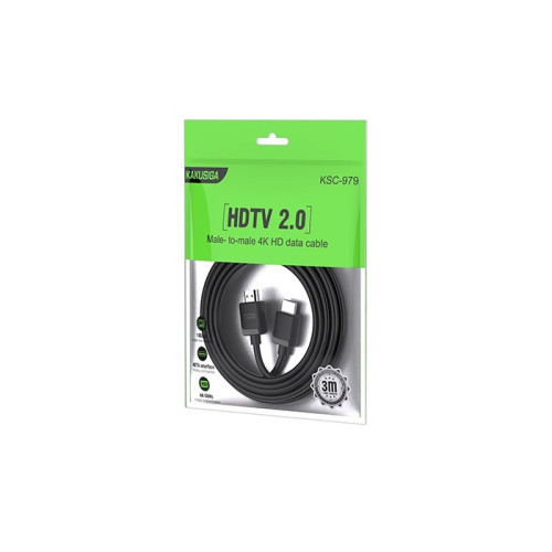 Кабель HDMI – HDMI 4K Kakusiga KSC-979 HDTV 2.0 (3м)- чорний