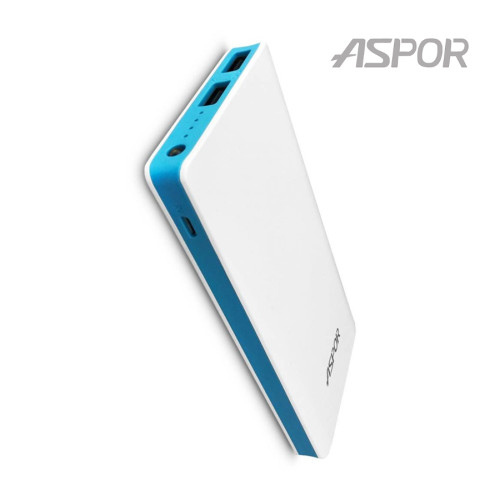 Портативний зарядний пристрій (Повербанк) Aspor A341 10000 mAh- біло-блакитний