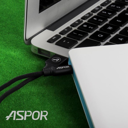 Портативний зарядний пристрій (Повербанк) Aspor A341 10000 mAh- біло-блакитний