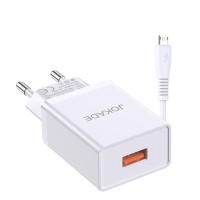 Мережевий зарядний пристрій Jokade JB022 (USB/5A) + кабель Micro- білий