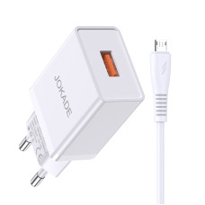 Мережевий зарядний пристрій Jokade JB022 (USB/5A) + кабель Micro- білий