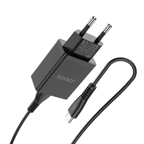 Мережевий зарядний пристрій Jokade JB022 (USB/5A) + кабель Type-C- чорний