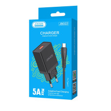 Мережевий зарядний пристрій Jokade JB022 (USB/5A) + кабель Type-C- чорний