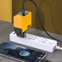 Мережевий зарядний пристрій Kakusiga KSC-1219 (2USB-C/USB/100W)- жовтий