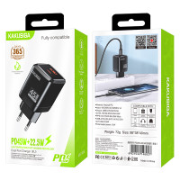 Мережевий зарядний пристрій Kakusiga KSC-1606 (USB/USB-C/45W)- чорний
