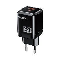 Мережевий зарядний пристрій Kakusiga KSC-1606 (USB/USB-C/45W)- чорний