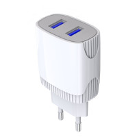 Мережевий зарядний пристрій Aspor A811 (2USB/2.4A)- білий
