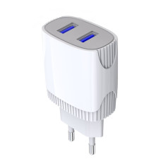 Мережевий зарядний пристрій Aspor A811 (2USB/2.4A)- білий