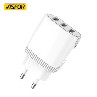 Сетевое зарядное устройство Aspor A812 (3USB/2.4A) + USB кабель Lightning- белый