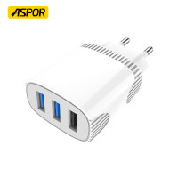 Сетевое зарядное устройство Aspor A812 (3USB/2.4A) + USB кабель Lightning- белый
