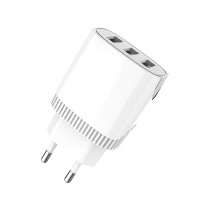Сетевое зарядное устройство Aspor A812 (3USB/2.4A) + USB кабель Micro- белый