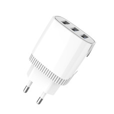 Мережевий зарядний пристрій Aspor A812 (3USB/2.4A) + USB кабель Micro- білий