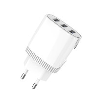 Сетевое зарядное устройство Aspor A813 (3USB/3.4A) + USB кабель Micro- белый