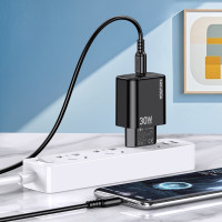 Мережевий зарядний пристрій Kakusiga KSC-1659 (USB-C/30W)- чорний