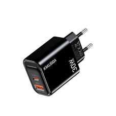 Мережевий зарядний пристрій Kakusiga KSC-1667 (USB-C/USB/30W)- чорний