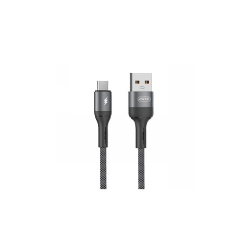USB кабель Aspor AC-51 Micro Nylon Braided Fast Charge 5A/1м- темно-серый