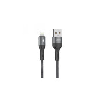 USB кабель Aspor AC-52 Lightning Nylon Braided Fast Charge 5A/1м- темно-сірий