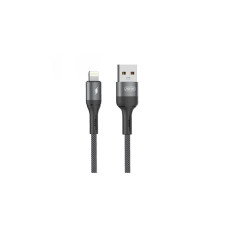 USB кабель Aspor AC-52 Lightning Nylon Braided Fast Charge 5A/1м- темно-сірий