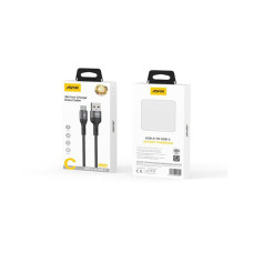 USB кабель Aspor AC-53 Type-C Nylon Braided Fast Charge 5A/1м- темно-серый