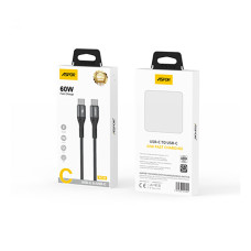 Кабель Aspor AC-55 Nylon Braided Fast Charge Type-C - Type-C 60W/1м- темно-серый