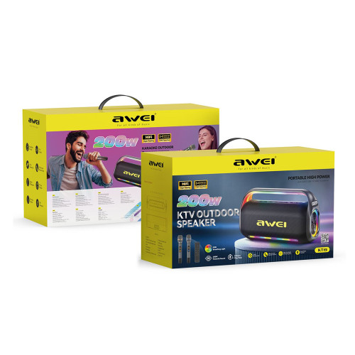 Bluetooth колонка-караоке Awei KT19 (200W)- черный