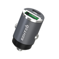 Автомобільний зарядний пристрій Senteo Q-01 USB-A+USB-C PD20W/QC3.0 18W (CE Сертификат)- чорний