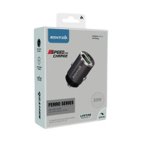 Автомобільний зарядний пристрій Senteo Q-01 USB-A+USB-C PD20W/QC3.0 18W (CE Сертификат)- чорний