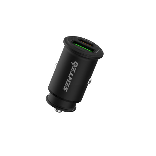Автомобільний зарядний пристрій Senteo Q-02 USB-A+USB-C PD30W/QC3.0 18W (CE Сертификат)- чорний