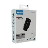 Автомобільний зарядний пристрій Senteo Q-02 USB-A+USB-C PD30W/QC3.0 18W (CE Сертификат)- чорний