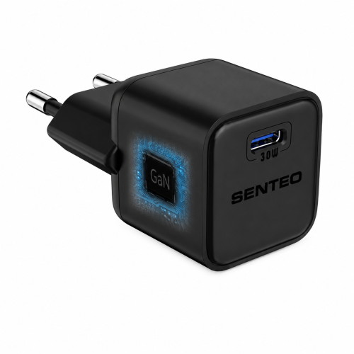 Сетевое зарядное устройство Senteo Z-09 USB-C PD30W Gan Mini (CE Сертификат)- черный