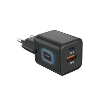 Сетевое зарядное устройство Senteo Z-10 USB-C+USB-A PD30W/GaN/QC3.0 18W (CE Сертификат)- черный